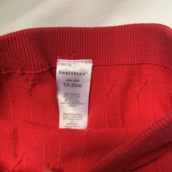 Healthtex 12-24 month red leggings. Sweater like design. Very stretchy. - Picture 3 of 4